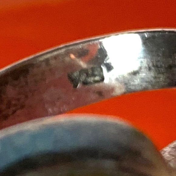 Solid Vintage Tiger Eye and Garnet Semi-Precious Gemstone Ring- SZ 9 1/4 - Picture 4 of 6